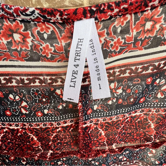 Live 4 Truth sheer kimono cardigan, size Large - Picture 4 of 5